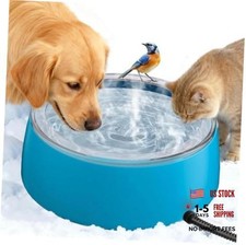 3L Heated Water Bowl, Outdoor Large Heated Pet Bowl in Winter A-Blue