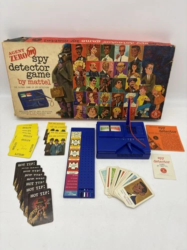 Vintage 1963 mattel Agent Zero spy detector game Detective Game COMPLETE WORKS