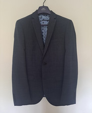 Next Tailoring Men’s Slim Fit 3 Piece Blue Check Suit 38R W31 L31