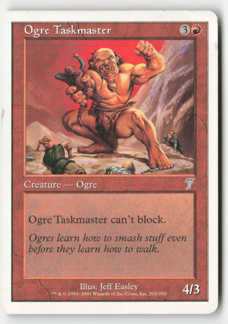 Ogre Taskmaster 203 Uncommon 7th Edition Magic: The Gathering Heavily Played