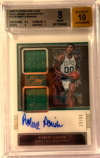 BECKETT☘️ 2020-21 Panini One and One ROBERT PARISH Auto Game Used Dual Patch /99