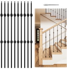 44  Wrought Iron Balusters Set of 10 , For 1/2 Inch Double Knuckle Balusters