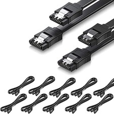 SATA III Cable 6Gbps Straight Data HDD SSD Locking Latch 16 Inch 40cm 10 Pack