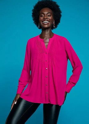 Freemans rosa Biesen Bluse Größe 16 UVP 25 £