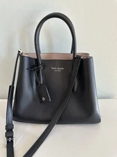 Kate Spade Black Small Eva Leather Crossbody Satchel WKRU5697