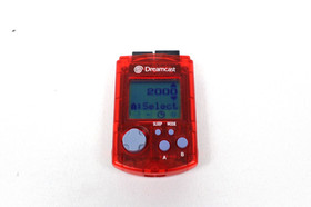 Official Sega Dreamcast Clear Red VMU HKT-7000 Memory Card (GREAT CONDITION)