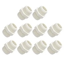 PVC Hose Adapter, (G3/4 x G3/4 Male Thread) 20Pcs,for Water Supplies Build,White