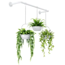 Bamworld Hanging Planters Plant Hanger Metal Rod (Pot&Chains Not Included)