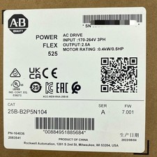 New Allen-Bradley 25B-B2P5N104 SER A PowerFlex 525 AC Drive 240V 0.4kW 0.5HP
