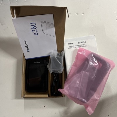 AS-IS Verifone e280 Handheld Payment Terminal   DB, Bluetooth W/ Case