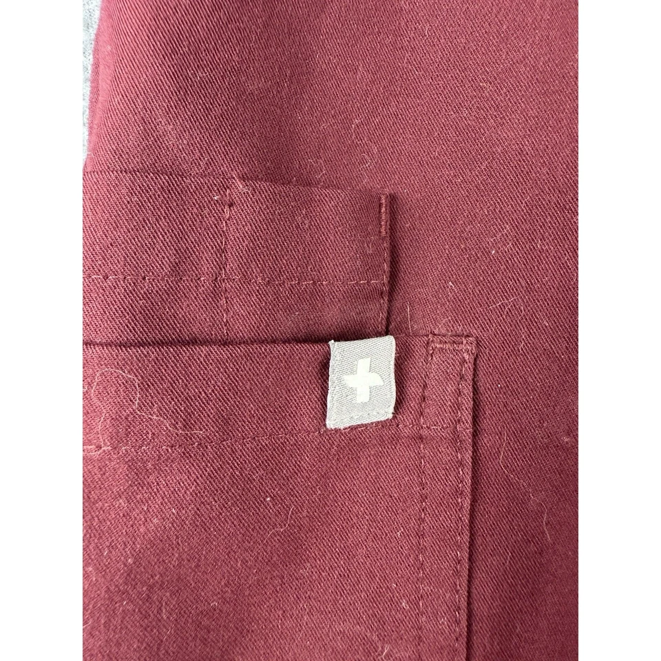 Calça esfoliante feminina Figs L Kade T21004 marrom bolsos borgonha - Imagem 2 de 4