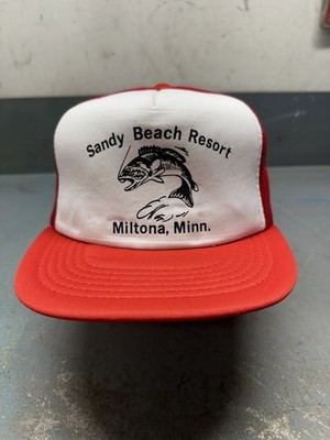 Vintage Sandy Beach Resort Miltona, MN Snapback Trucker Hat One Size