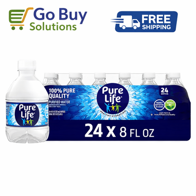 #ad Pure Life Purified Water 8 Fl Oz Plastic Bottled Water 24 Pack *FRESH* $10.50