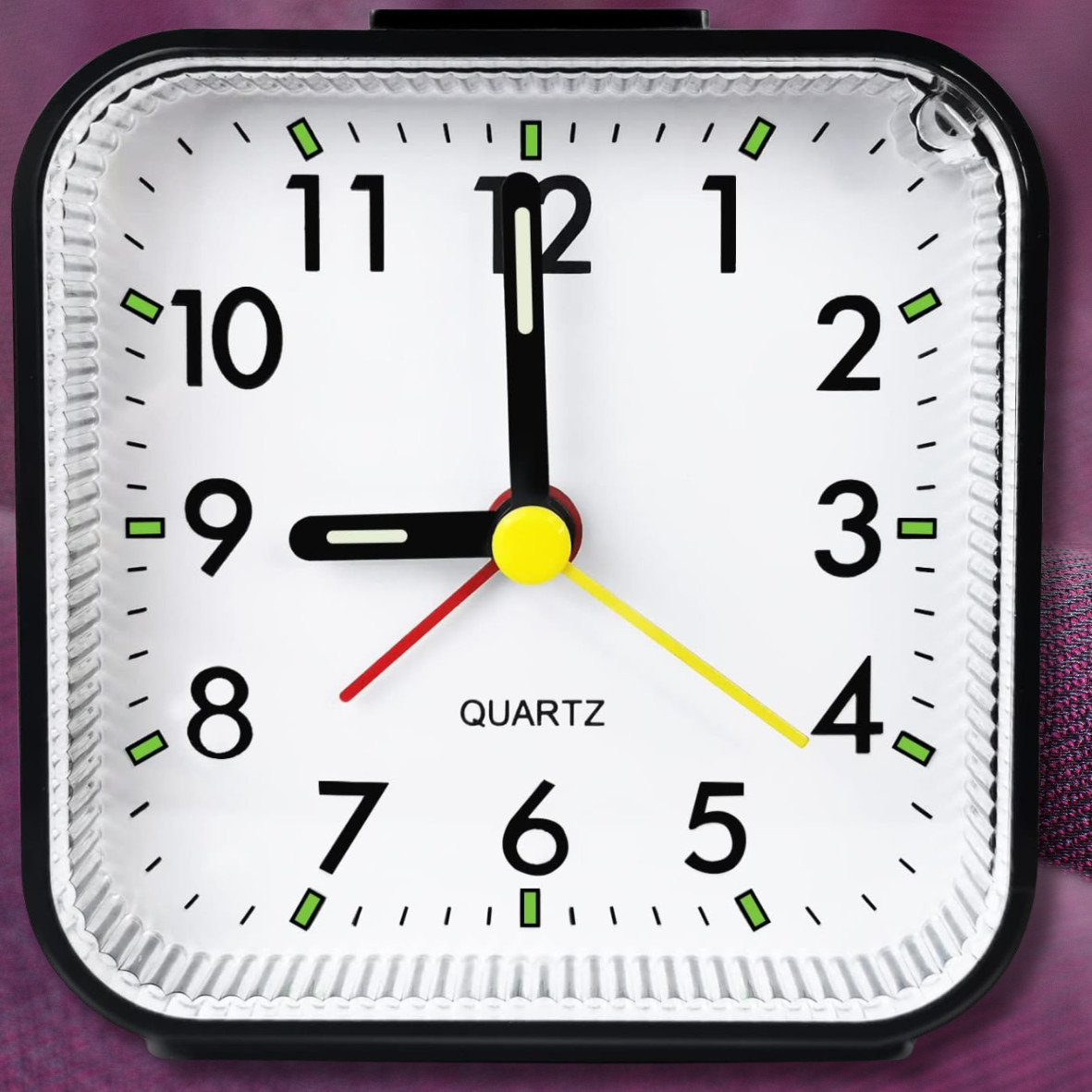 LED Desk Alarm Clock Nightlight Snooze Quiet Non Ticking Battery Powered Bedroom