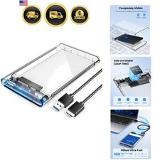 External Hard Drive Enclosure SATA III USB C Portable Clear 2.5 Inch 6TB