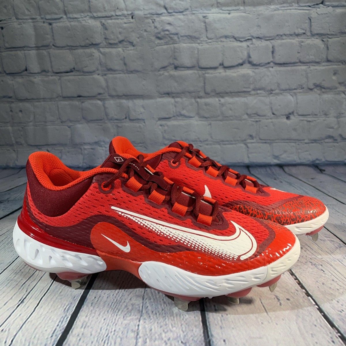 Nike Alpha Huarache Elite 4 Low Baseball Cleats Red DJ6521  display picture 2