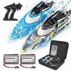 RC Boat, 2 Packs 12 inch Fast Speed RC Boat 30 KPH with A Portable Suitcase f...