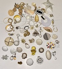 Vintage White Single Earring Lot #14