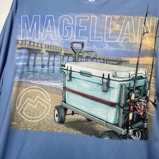 Magellan Shirt Men Medium Polyester UPF 50 Moisture Wicking Outdoors Fishing EUC