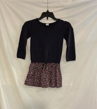 OshKosh B'gosh Girls 3T Blue Sweater with Woven Floral Bottom Dress