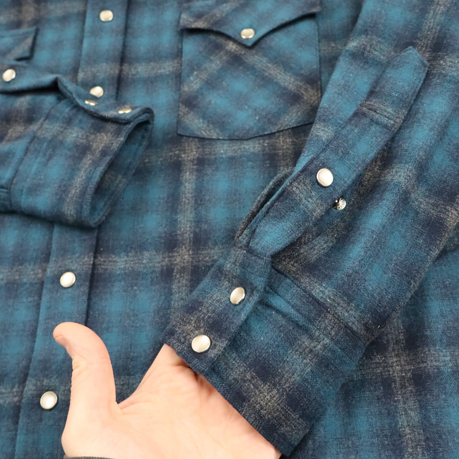 Vintage Pendleton Western Shadow Plaid Pearl Snap… - image 5