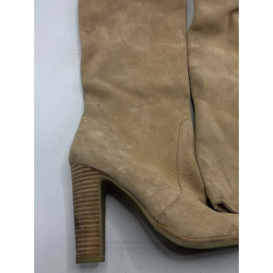 Botas Dolce Vita camurça desleixada joelho alto salto bloco bronzeado tamanho 7.5 - Imagem 2 de 4