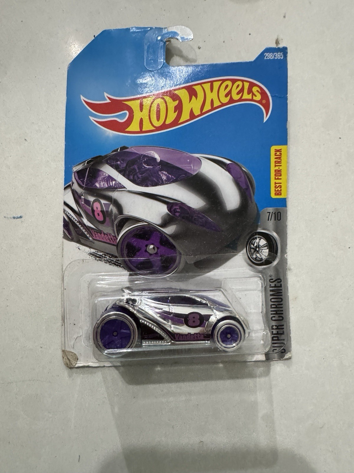 Hot Wheels 2017 Super Chromes Series #298 Vandetta Purple w/ 5SPs