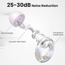 Ear Plugs for Concert, 2 Pairs of Noise Reduction Earplugs 25dB-30dB with 8 E...