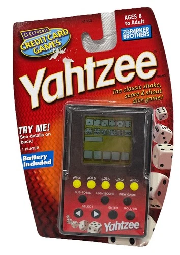 Yahtzee Credit Card Games Electronic Handheld Hasbro 2004 Needs Battery New