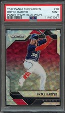 2017 Panini Prizm Chronicles Blue Wave Bryce Harper PSA 9 Pop 2 Serial #84/199