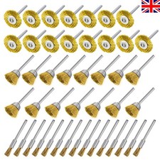 UK 45X Polishing Wire Wheel Brass Brush Rotary Steel Set Cup for Dremel Drill