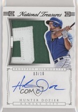 2015 National Treasures Prospect Silhouette Black 3/10 Hunter Dozier #8 Auto 0x1