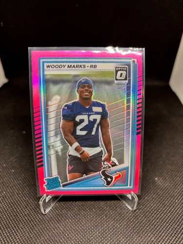 2025 Panini Donruss Rated Rookie Woody Marks #377 Optic Preview Pink Prizm (RC)