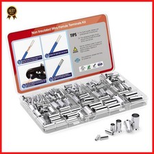168PCS Wire Ferrules Kit 12-1/0 AWG Copper Crimp Terminals