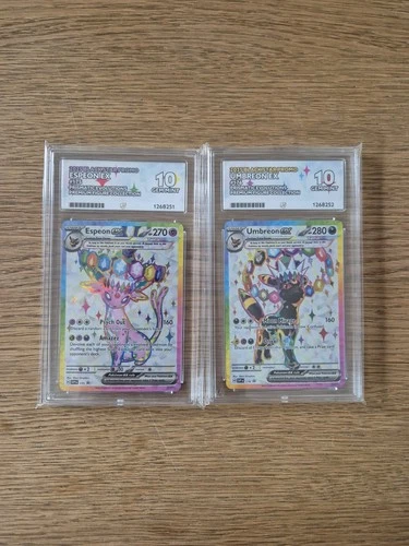 Pokémon Umbreon ex & Espeon ex Black Star Promo SVP175 SVP176 ACE 10 English