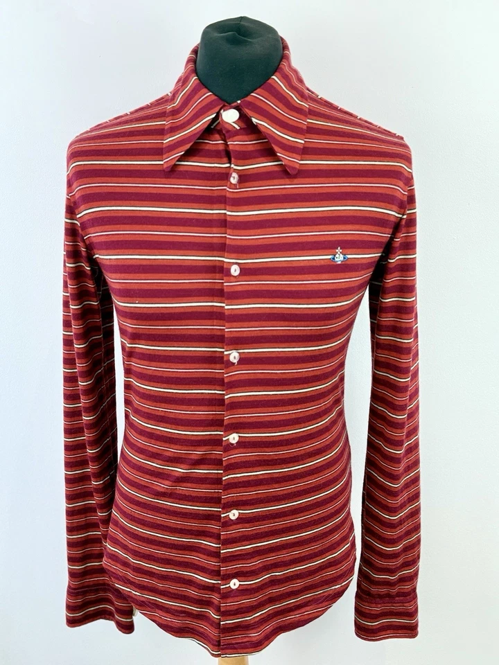 Vintage Vivienne Westwood RED STRIPED WOOL Shirt Size Large L Extremely Rare - Image 3 of 4