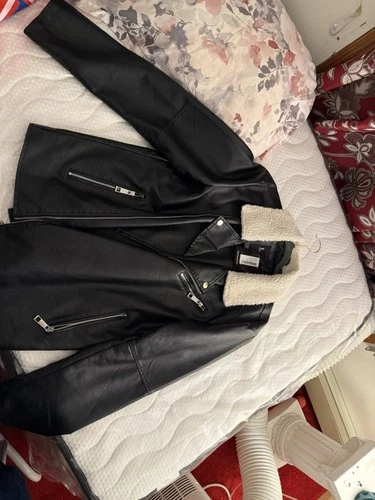 BoohooMAN Biker Jacket Medium NEW black - product listing photo