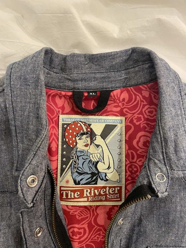 Tobacco Motorwear  Riveter Riding Shirt - Indigo Chambray - Image 3 of 4