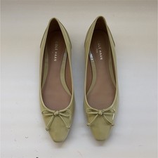 Cole Haan Light Green Patent Leather Ballet Flats Bow Accent Slip-On Women