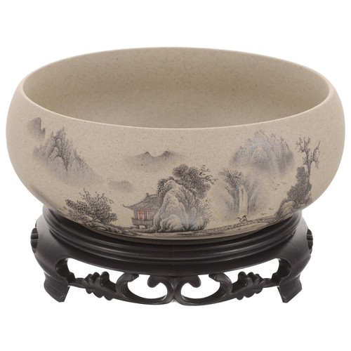 Water Lily Bowl Planter Narcissus Pot Ceramics Hydroponic Planter Pot with Ba...