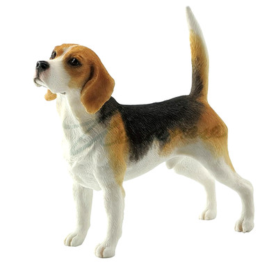 Beagle Dog in White & Red - Collectible Figurine Miniature 4''L New