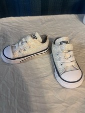 Converse All Start White Glitter Athletic Shoes Fashion Sneakers Toddler Size 4