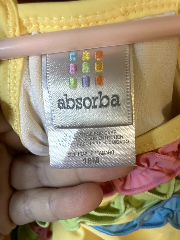 Absorba infant girl one piece swimsuit 18 month ruffle accents Cute! - Image 3 of 4