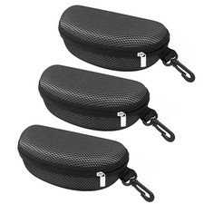 3 Pcs Hard Sunglasses Cases Portable Travel Eyeglasses Cases with Hook