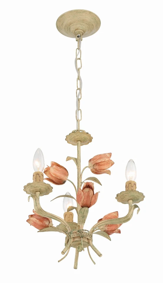 Crystorama Lighting Group 4803 Southport 3 лампы 14 дюймов Вт свеча - Sage Rose - Изображение 4 из 4