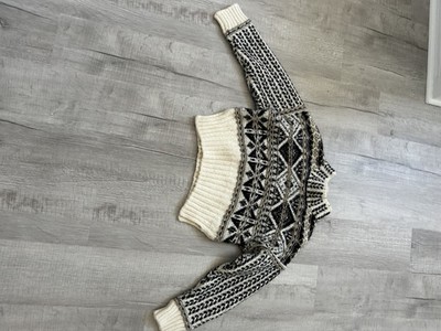 Splendid Women's Sweater Large Size Ivory/Black Color MSRP #198.00