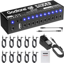 Godtone Guitar Pedal 10 DC Outputs for 9V 12V 18V Effect Pedal Power Supply with