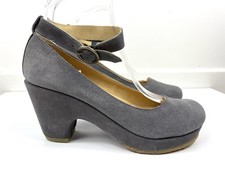 Clark’s Originals 5,5 uk Platform Heels Grey Suede Ankle Strap Shoes Sandals