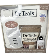 Dr. Teal's Limited Ed 4pc Gift Set-Cozy Cinnamon  Cashmere w/Blanket  Eye Mask