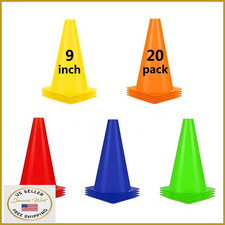ANSLYQA 20-Pack 9" Soccer Cones Agility Training Sports Cone with Carry Bag